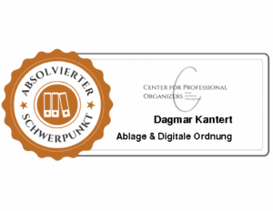 Siegel: Absolvierter Schwerpunkt: Ablage und Digitale Ordnung
